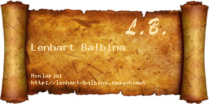 Lenhart Balbina névjegykártya
