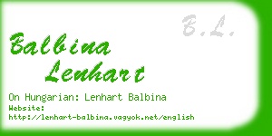 balbina lenhart business card